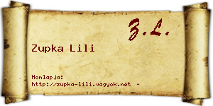 Zupka Lili névjegykártya